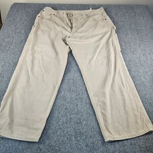 Carhartt B159 GKH Loose Fit Khaki Canvas Carpenter Work Pants Mens 44x30